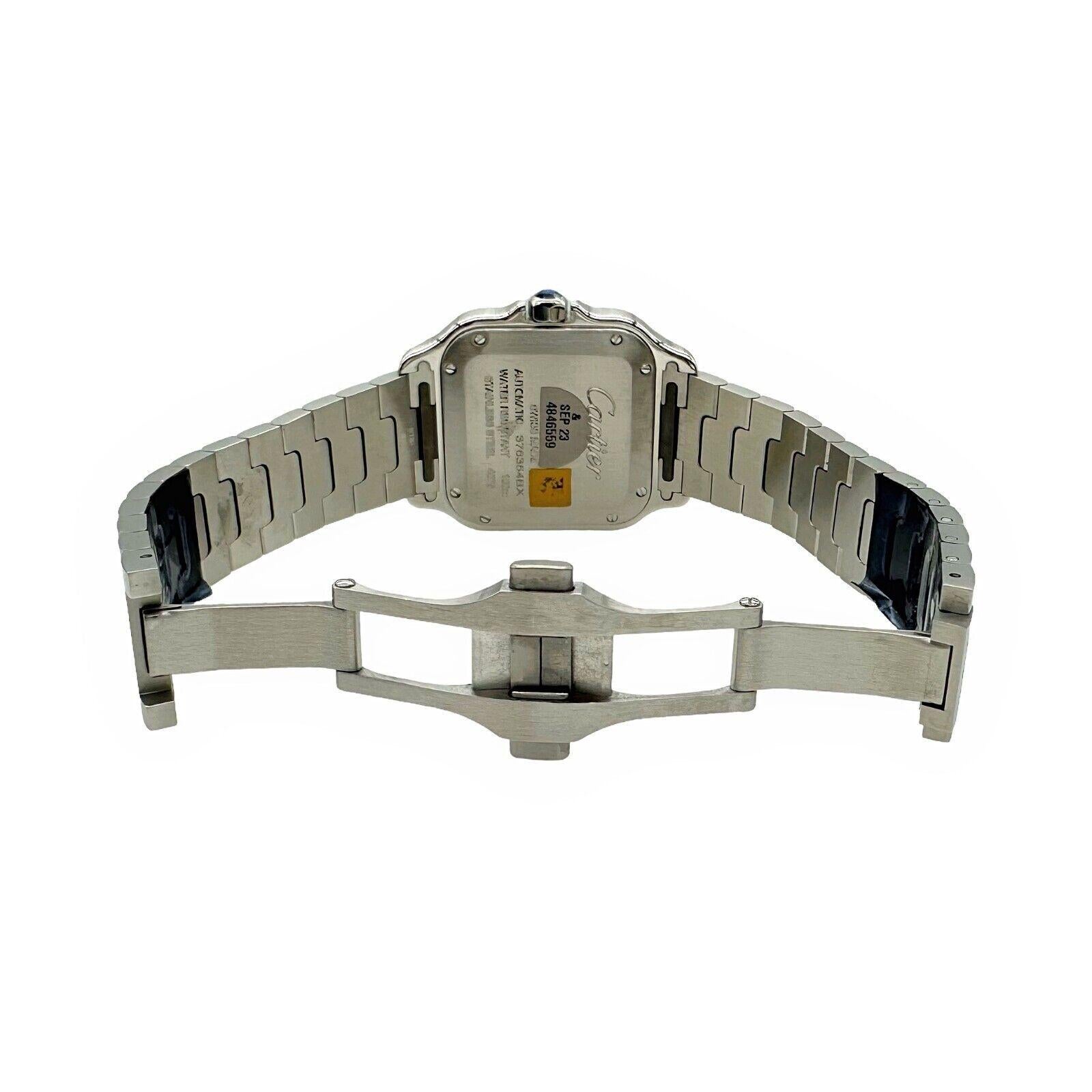 Cartier WSSA0029 Santos Medium Ref 4075 Edelstahl Box Papier 2021 3
