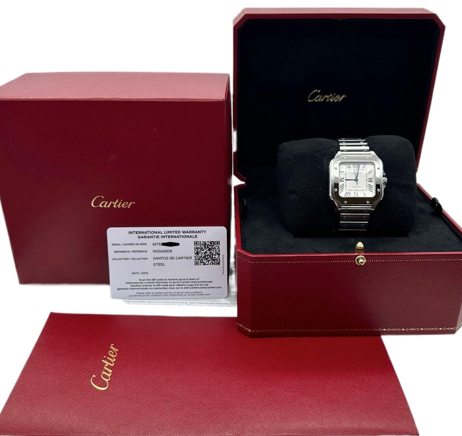 Cartier WSSA0029 Santos Medium Ref 4075 Edelstahl Box Papier 2021 4
