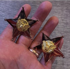 Cartier WW2 Memorial Flag Brooch Set