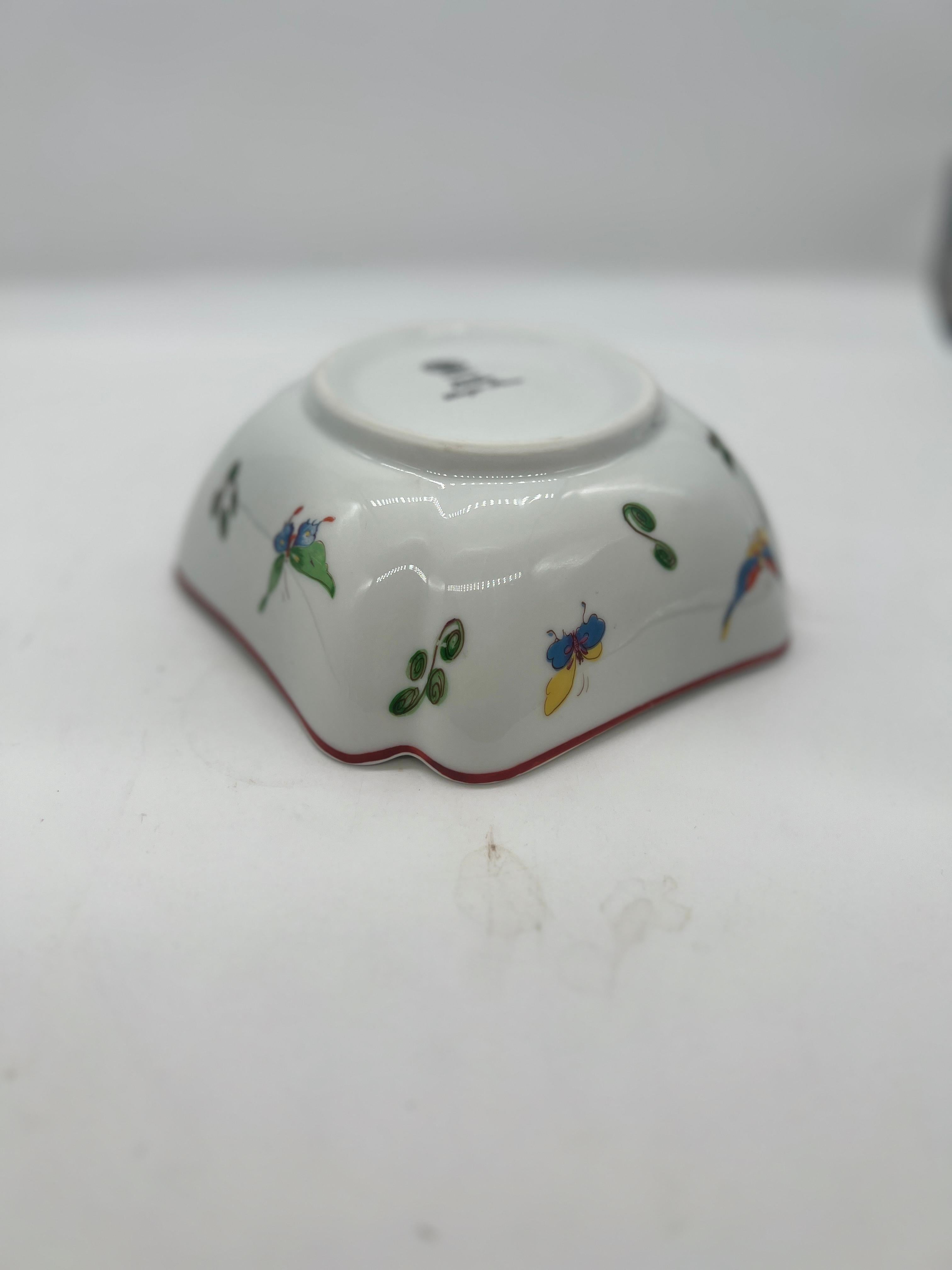 Cartier X Limoges Porcelain Butterfly Decorated French Bowl In Good Condition In Atlanta, GA