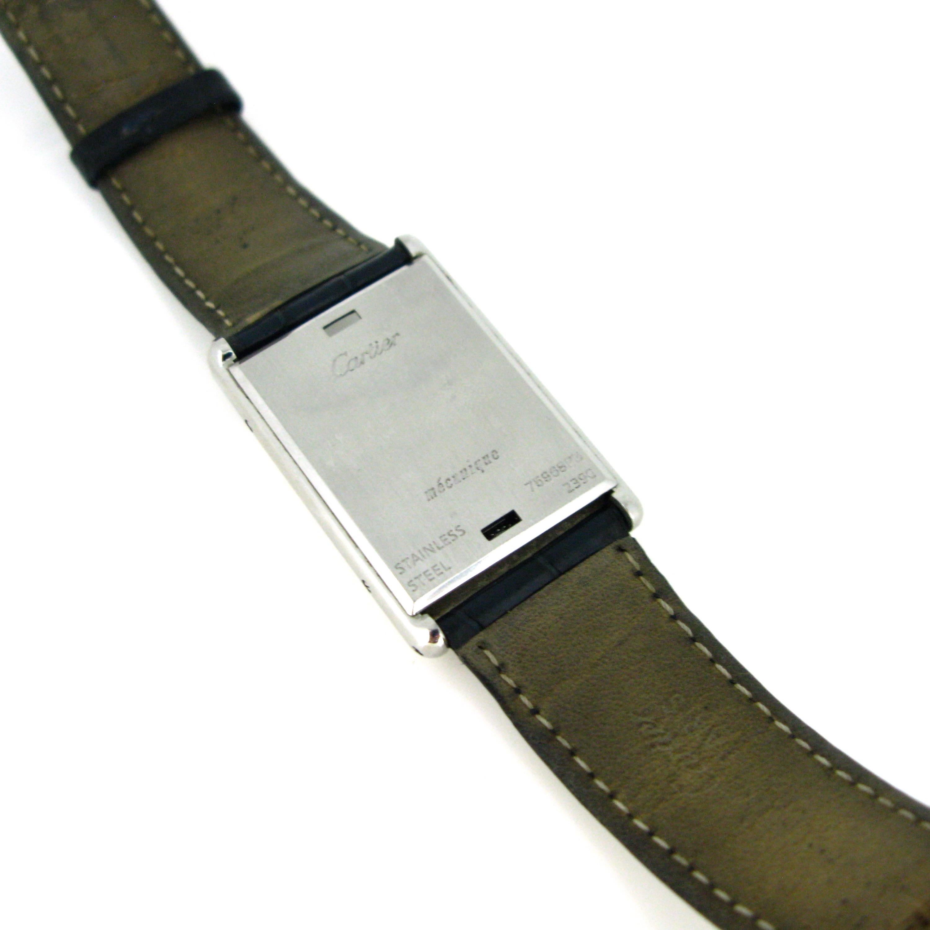 Cartier XL Tank Basculante Reversible 2390 Stainless Steel Mechanic Men's watch 3