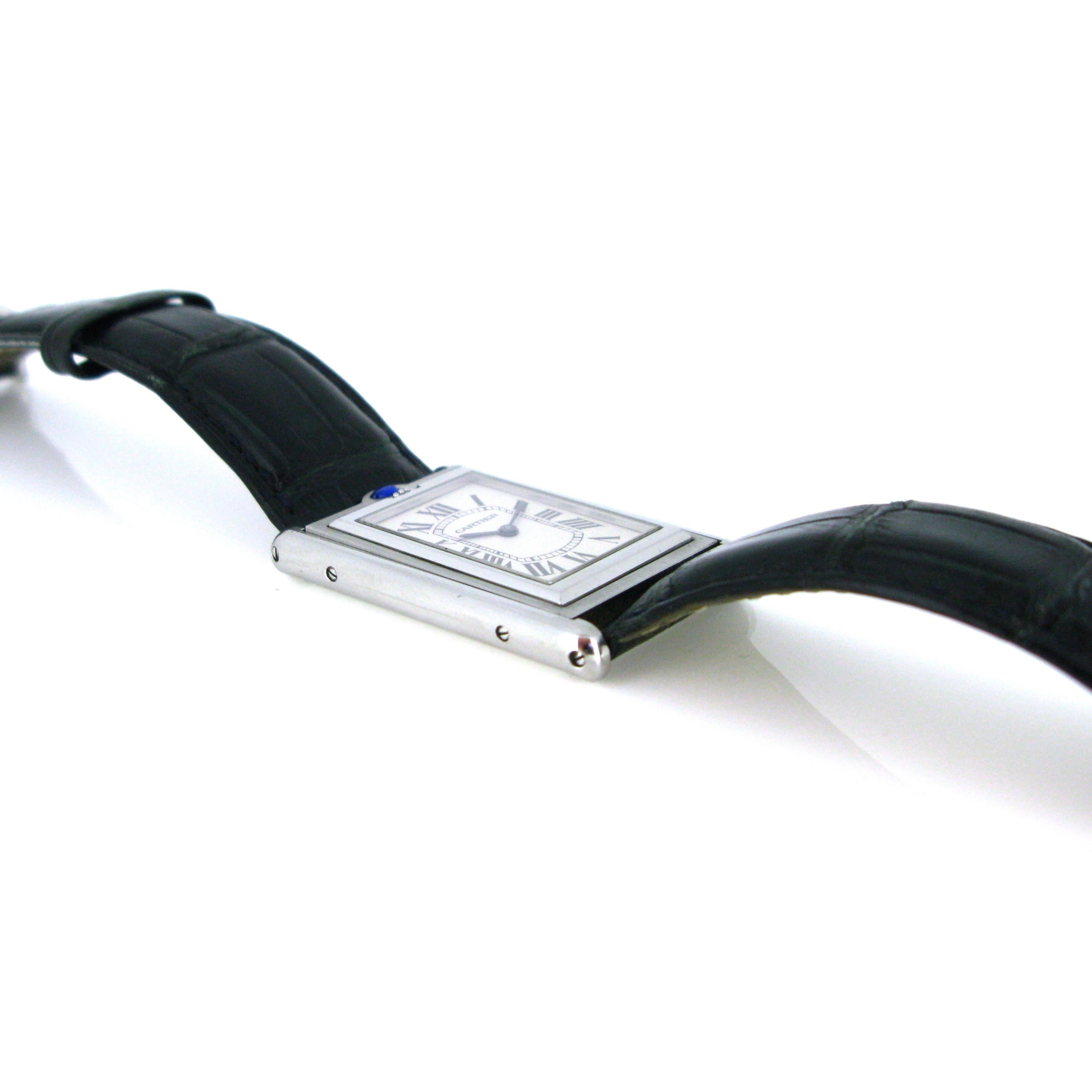 Modern Cartier XL Tank Basculante Reversible 2390 Stainless Steel Mechanic Men's watch