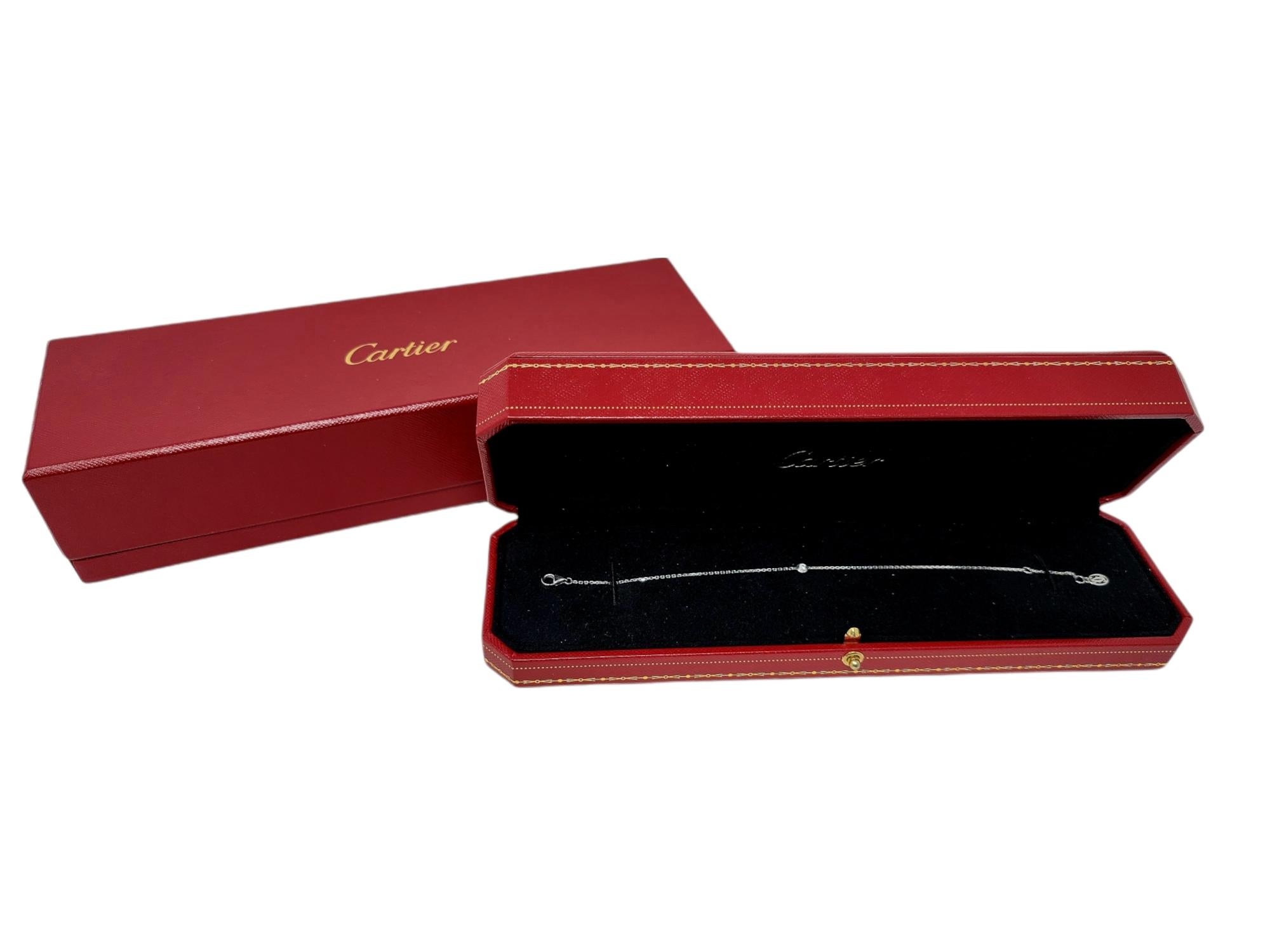 Cartier XS Diamants Legers Round Diamond Chain Bracelet 18 Karat White Gold 5