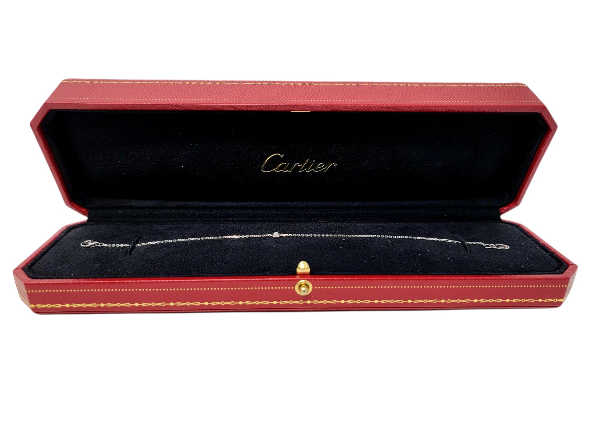 Cartier XS Diamants Legers Round Diamond Chain Bracelet 18 Karat White Gold 6