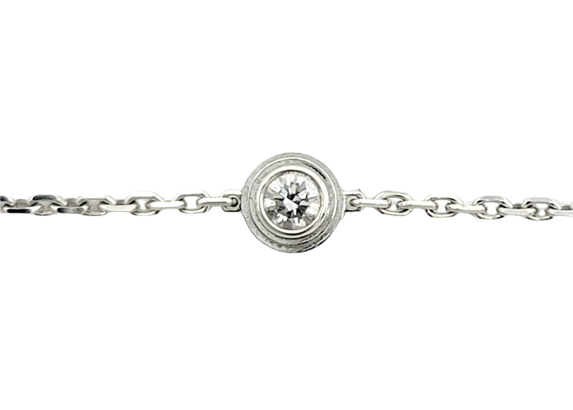 Contemporary Cartier XS Diamants Legers Round Diamond Chain Bracelet 18 Karat White Gold