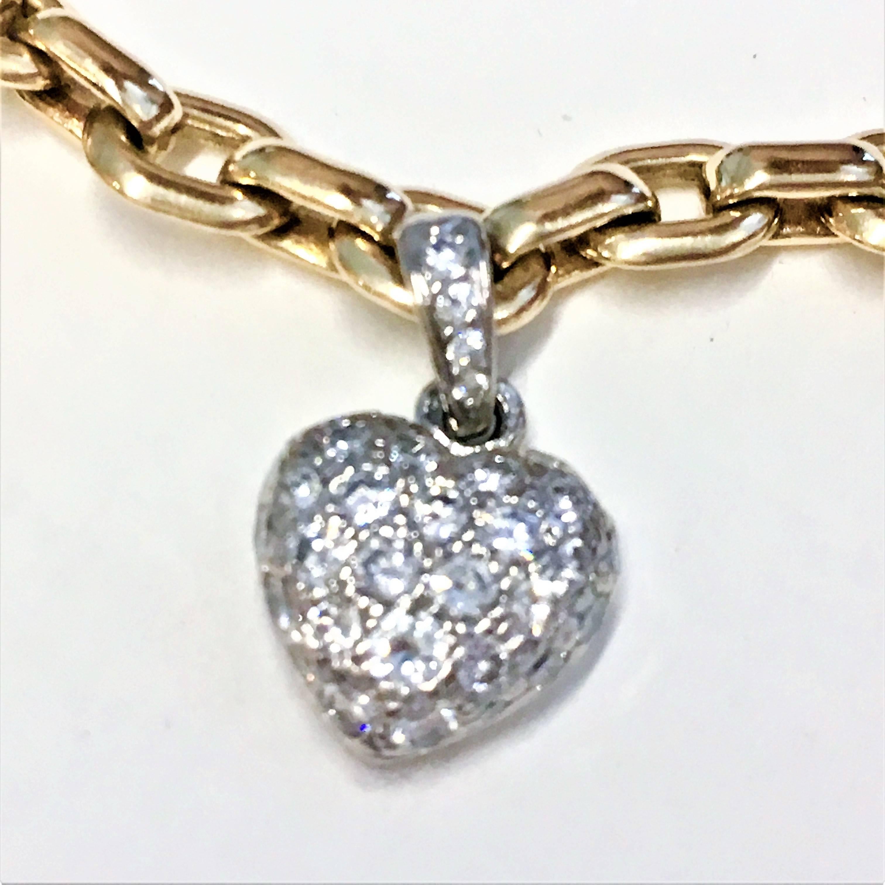 Cartier Yellow and White Gold Diamond Charm Bracelet In Excellent Condition In Neung-sur-beuvron, FR