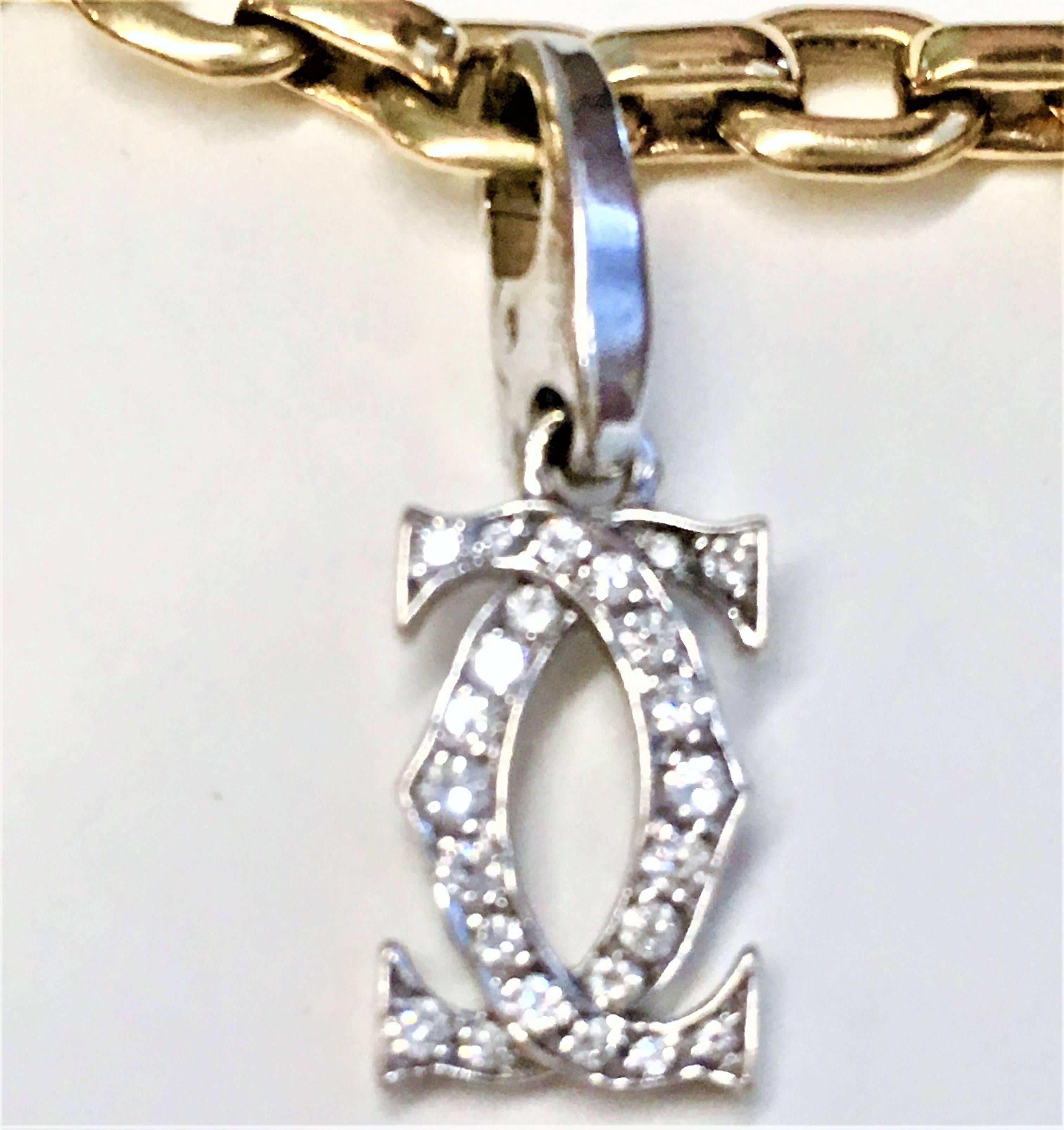 Cartier Yellow and White Gold Diamond Charm Bracelet For Sale 2