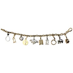 Cartier Yellow and White Gold Diamond Charm Bracelet