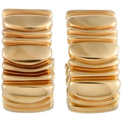 Cartier Yellow and White Gold Hoop Omega Back Earrings