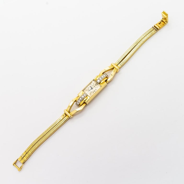 Cartier Yellow Diamond back winder wristwatch For Sale at 1stdibs