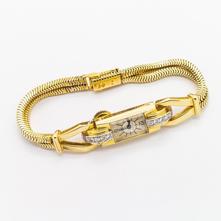 Cartier Yellow Diamond back winder wristwatch For Sale at 1stdibs
