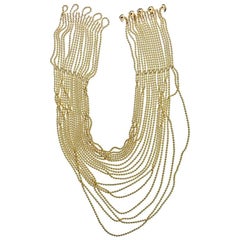 Cartier Yellow Gold 18 Karat "Draperie" 18 Strands of Tiered Ball Chain Necklace