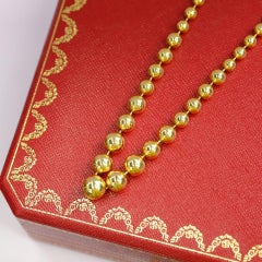 Cartier Yellow Gold 18 Karat Ball Bead Link High Polish Chain Necklace