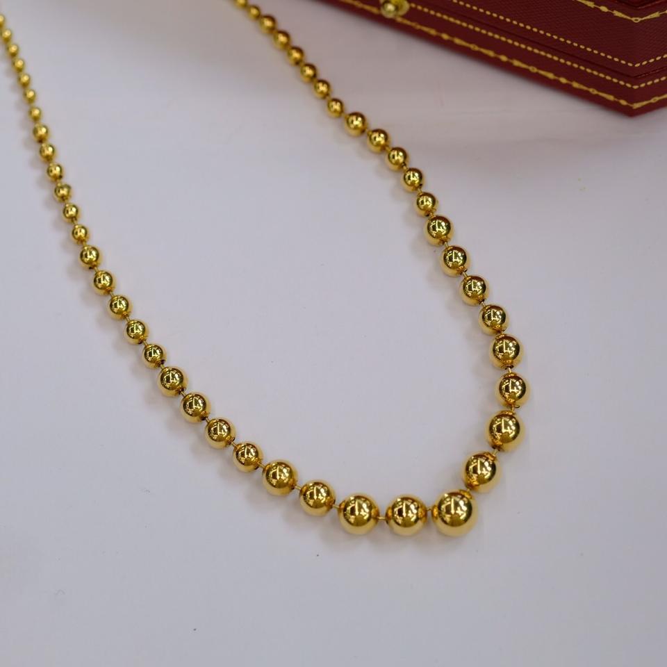 Cartier Yellow Gold 18 Karat Ball Bead Link High Polish Chain Necklace ...
