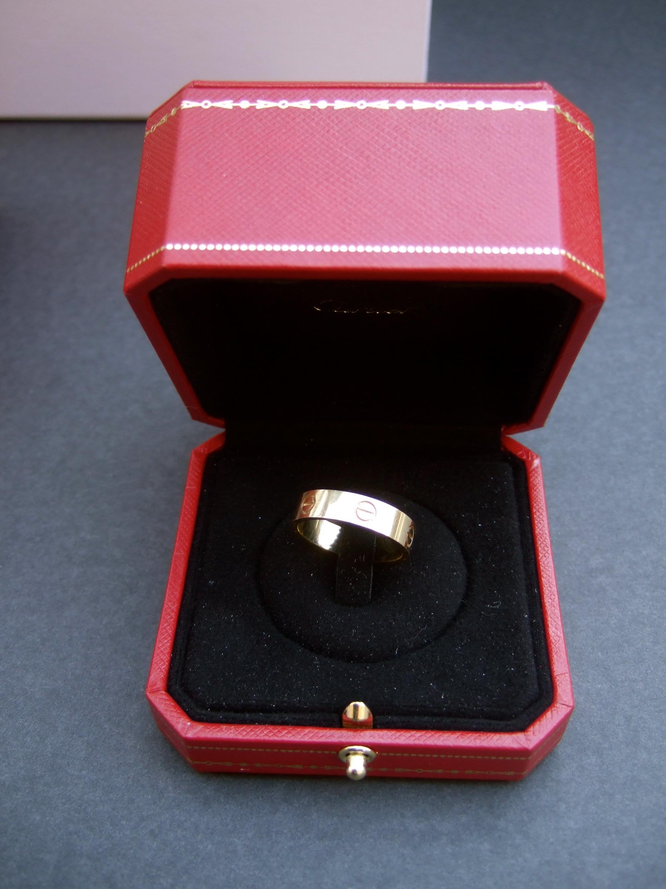 Cartier Yellow Gold 18kt Love Band Ring New in Cartier Box US Size 10 c 21st c  6