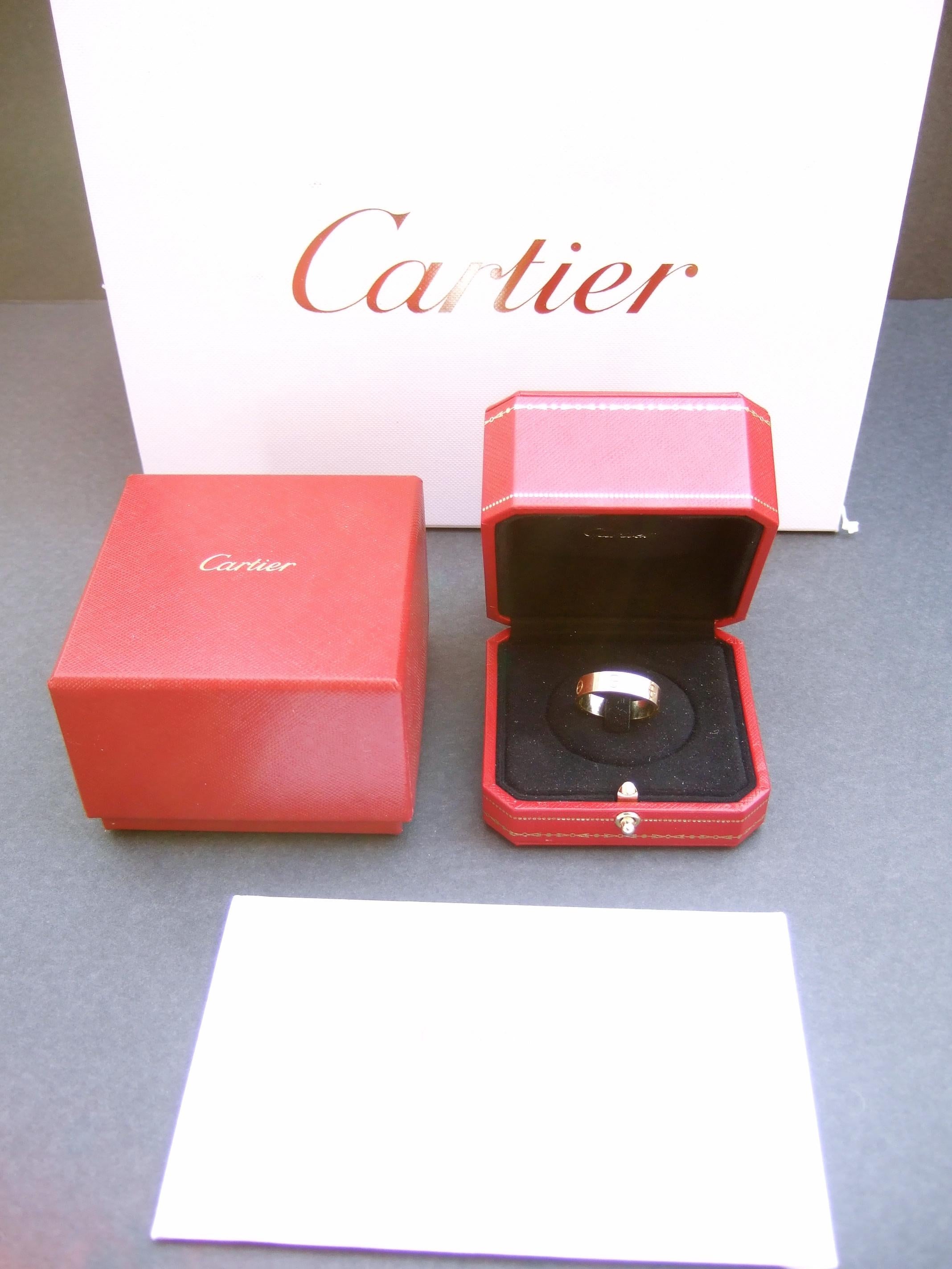 Cartier Yellow Gold 18kt Love Band Ring New in Cartier Box US Size 10 c 21st c  7