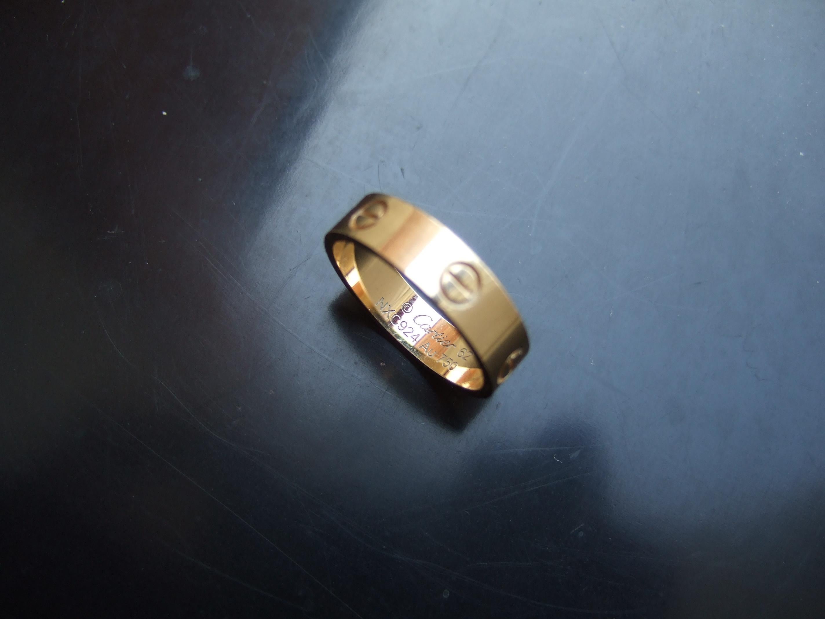 Cartier Yellow Gold 18kt Love Band Ring New in Cartier Box US Size 10 c 21st c  8