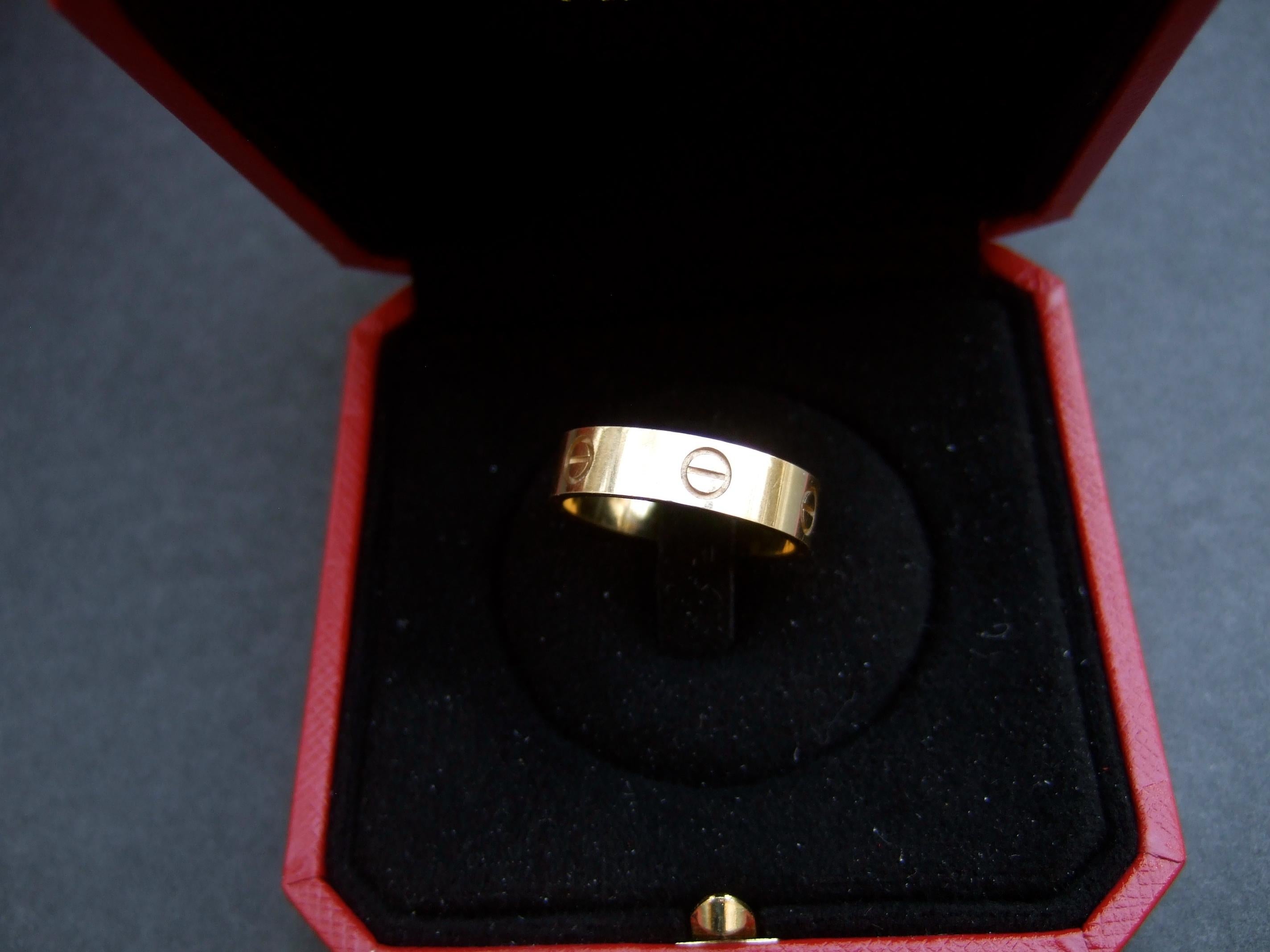 Women's or Men's Cartier Yellow Gold 18kt Love Band Ring New in Cartier Box US Size 10 c 21st c 