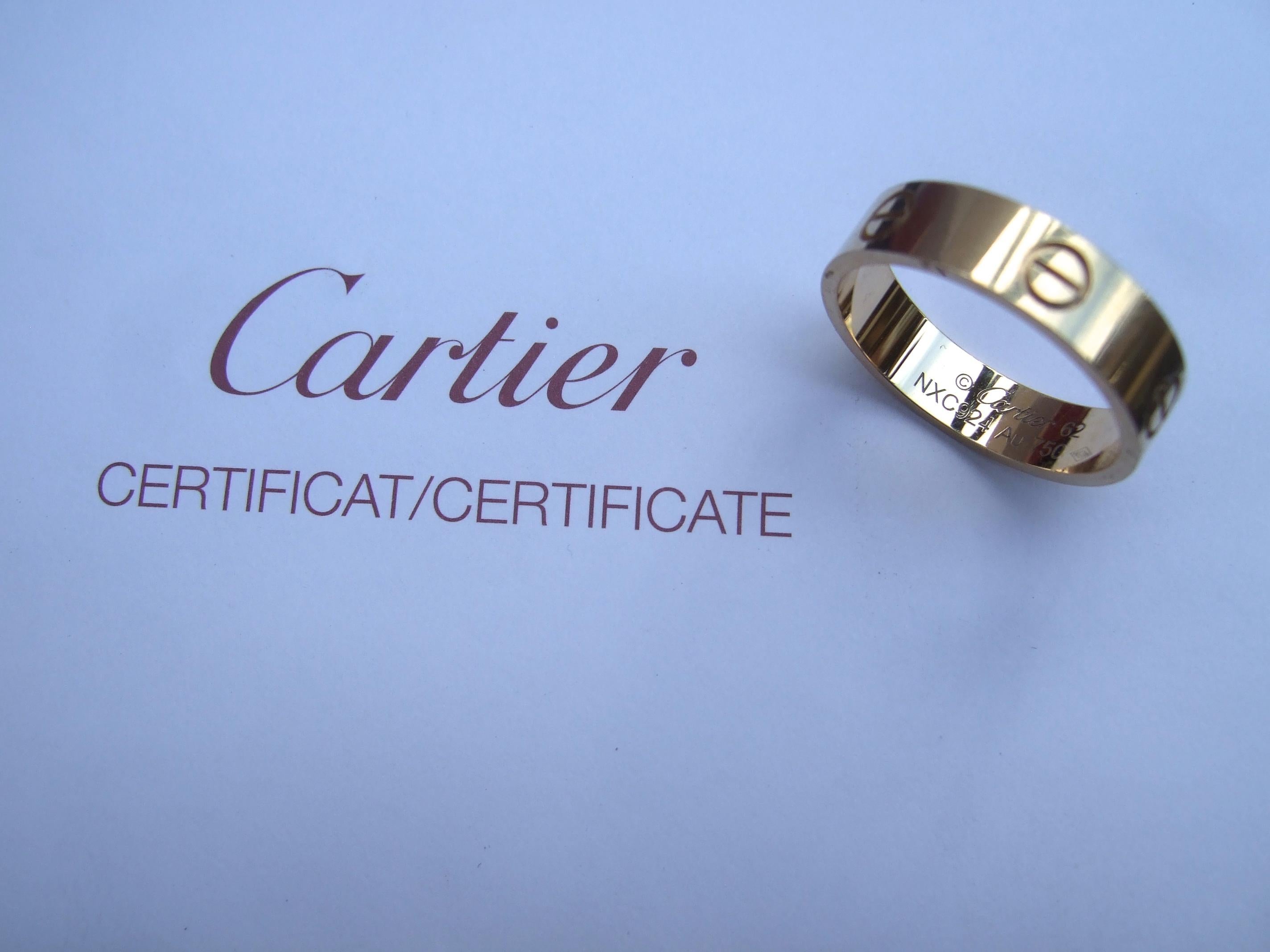Cartier Yellow Gold 18kt Love Band Ring New in Cartier Box US Size 10 c 21st c  1