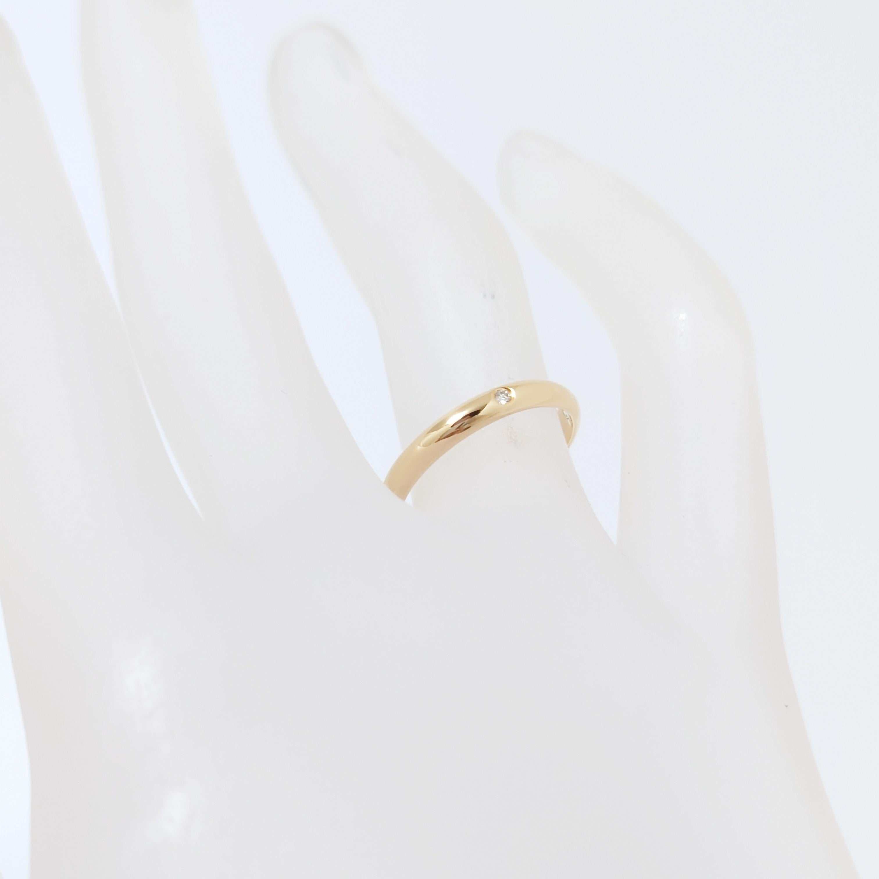 Cartier Yellow Gold 1P Diamond Wedding Band Ring 18KYG AU750 US5.25 3