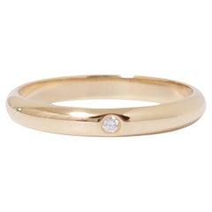 Cartier Yellow Gold 1P Diamond Wedding Band Ring 18KYG AU750 US5.25