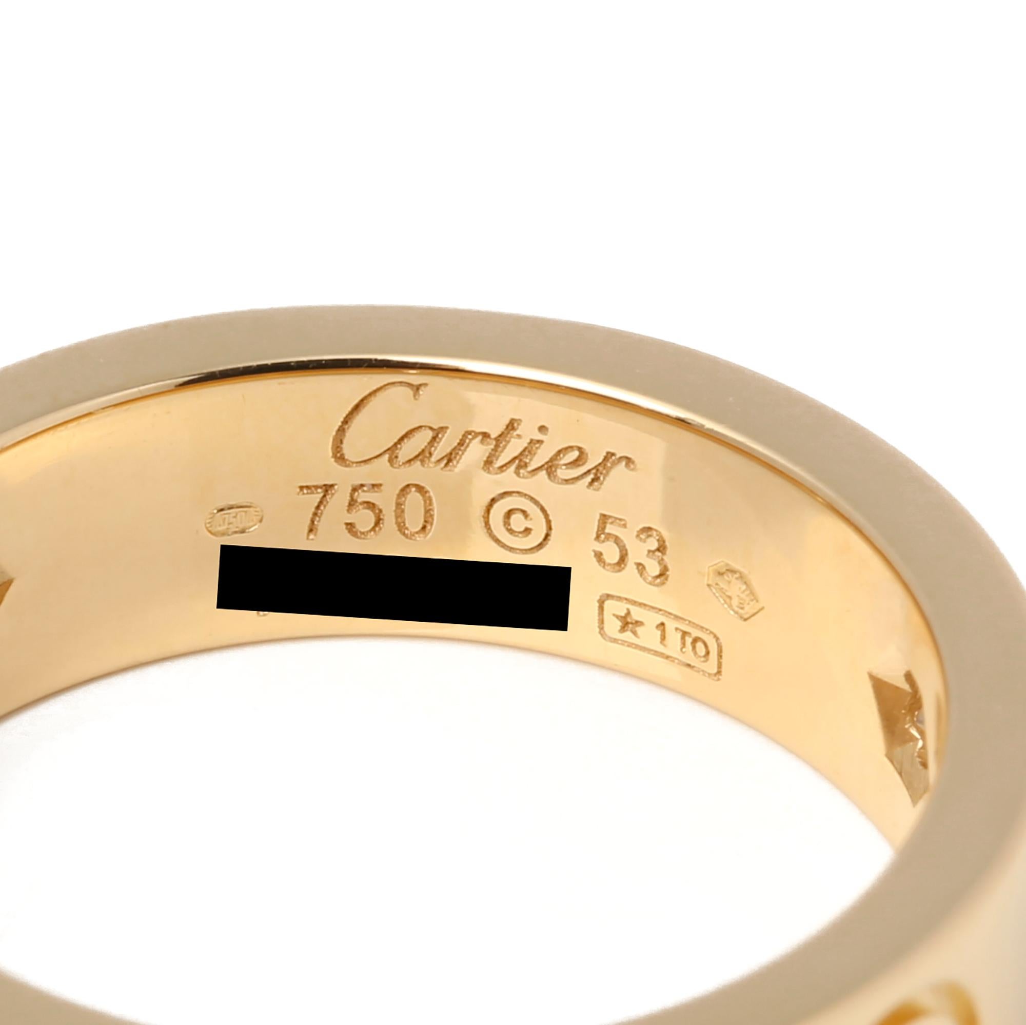 Brilliant Cut Cartier Yellow Gold 3 Diamond Love Ring