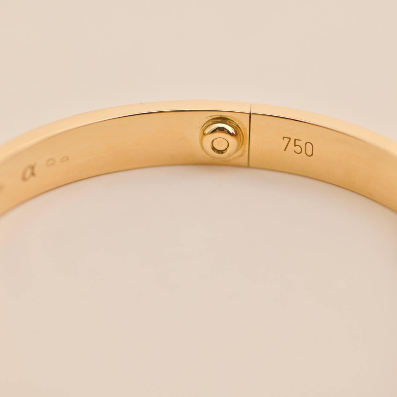 Cartier Love-Armband aus Gelbgold mit 4 Diamanten, Größe 18 im Angebot 2