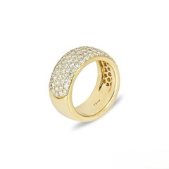 Cartier Yellow Gold 5 Row Pave Diamond Band Ring Size 50 B4075850