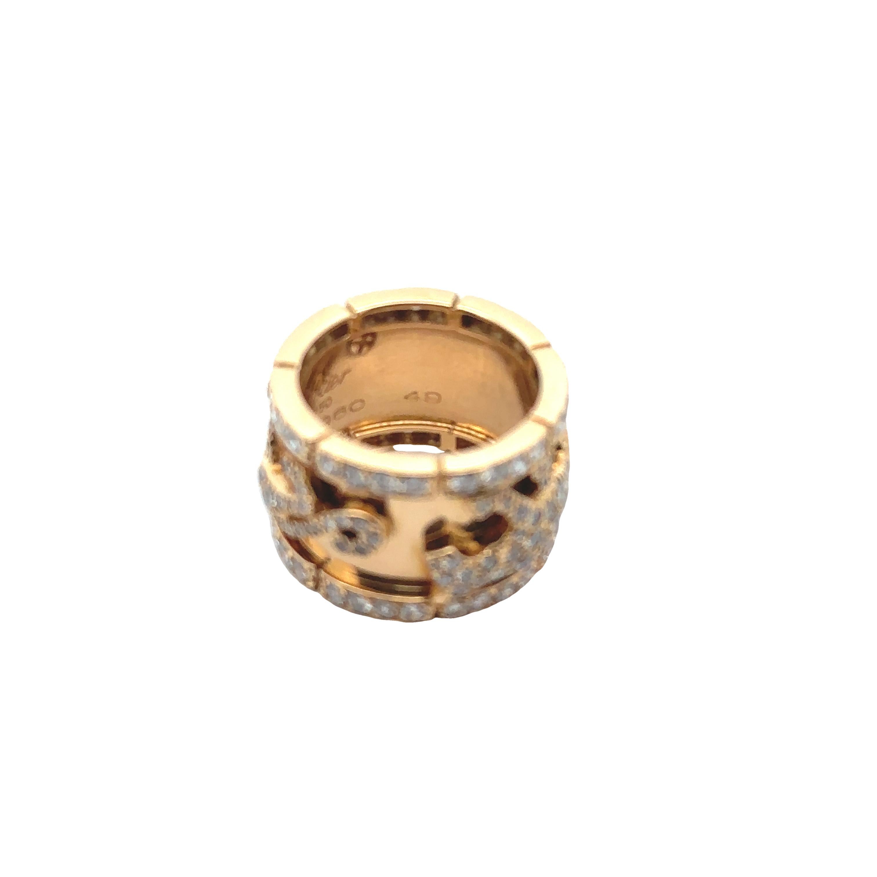Round Cut Cartier Yellow Gold and Diamond 'Mahango Panthère' Ring For Sale