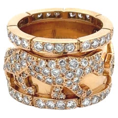 Retro Cartier Yellow Gold and Diamond 'Mahango Panthère' Ring