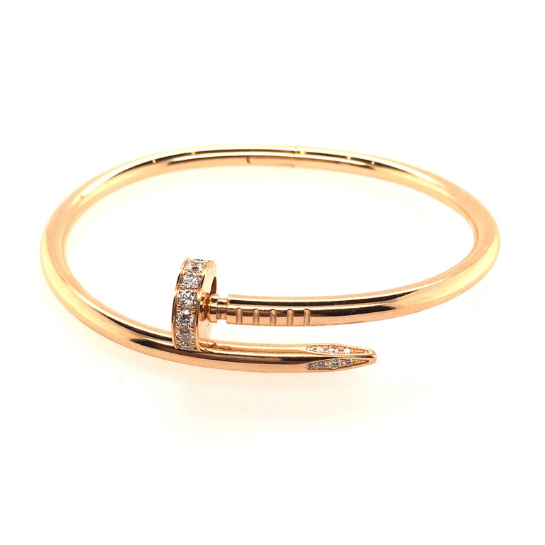 Cartier Yellow Gold and Diamond Nail Bracelet at 1stDibs | cartier nail ...