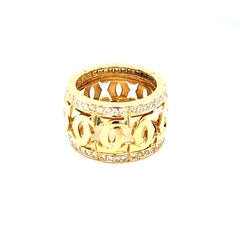 Cartier Yellow Gold and Diamond Signature C Ring