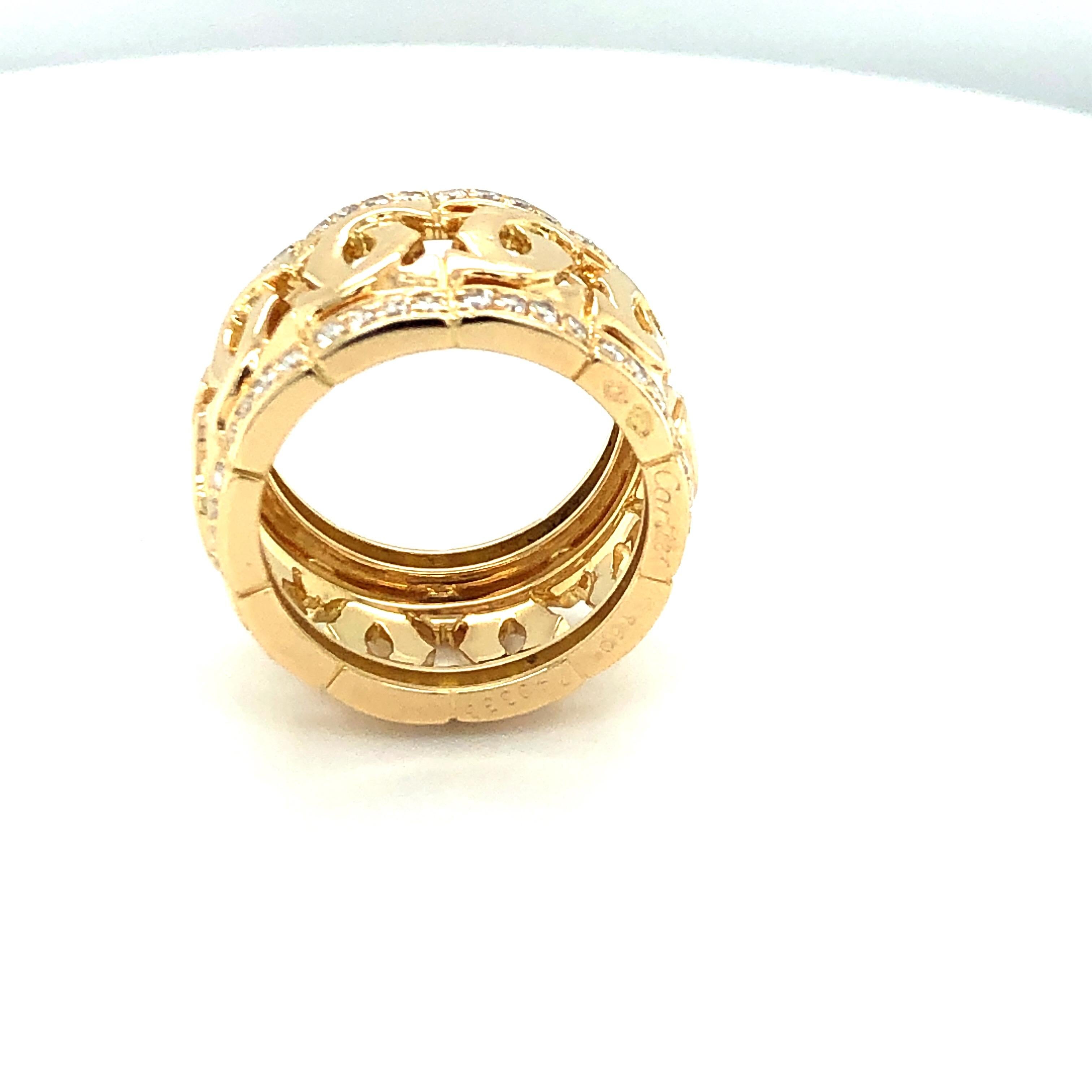 Modern Cartier Yellow Gold and Diamond Signature C Ring