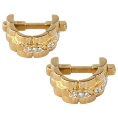 Cartier Yellow Gold and Diamond Stirrup Cufflinks