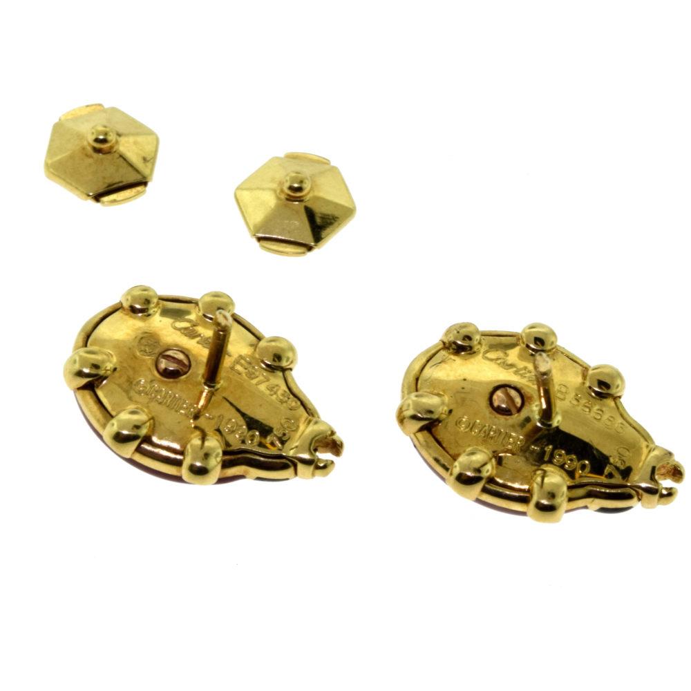 Cartier Yellow Gold and Enamel Ladybug Dual Purpose Brooch or Earring Set, 1990 In Good Condition In Miami, FL
