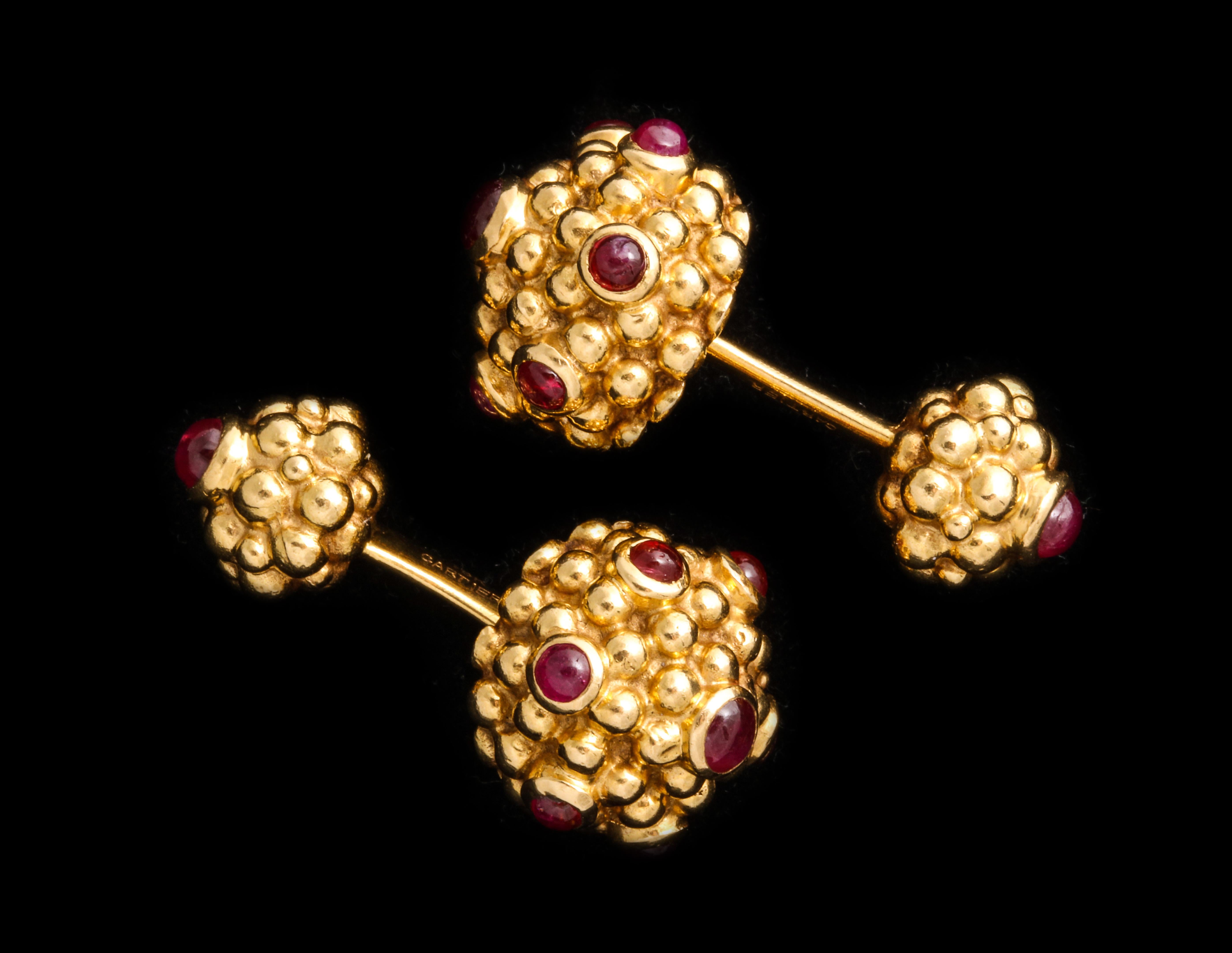 Cartier Yellow Gold and Ruby Cufflinks 1