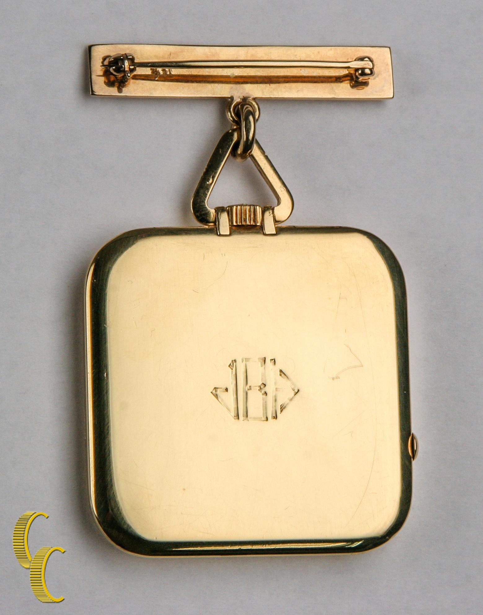 Cartier Gelbgold Antike quadratische 29 Juwelen Repeater Taschenuhr, Gelbgold im Angebot 1