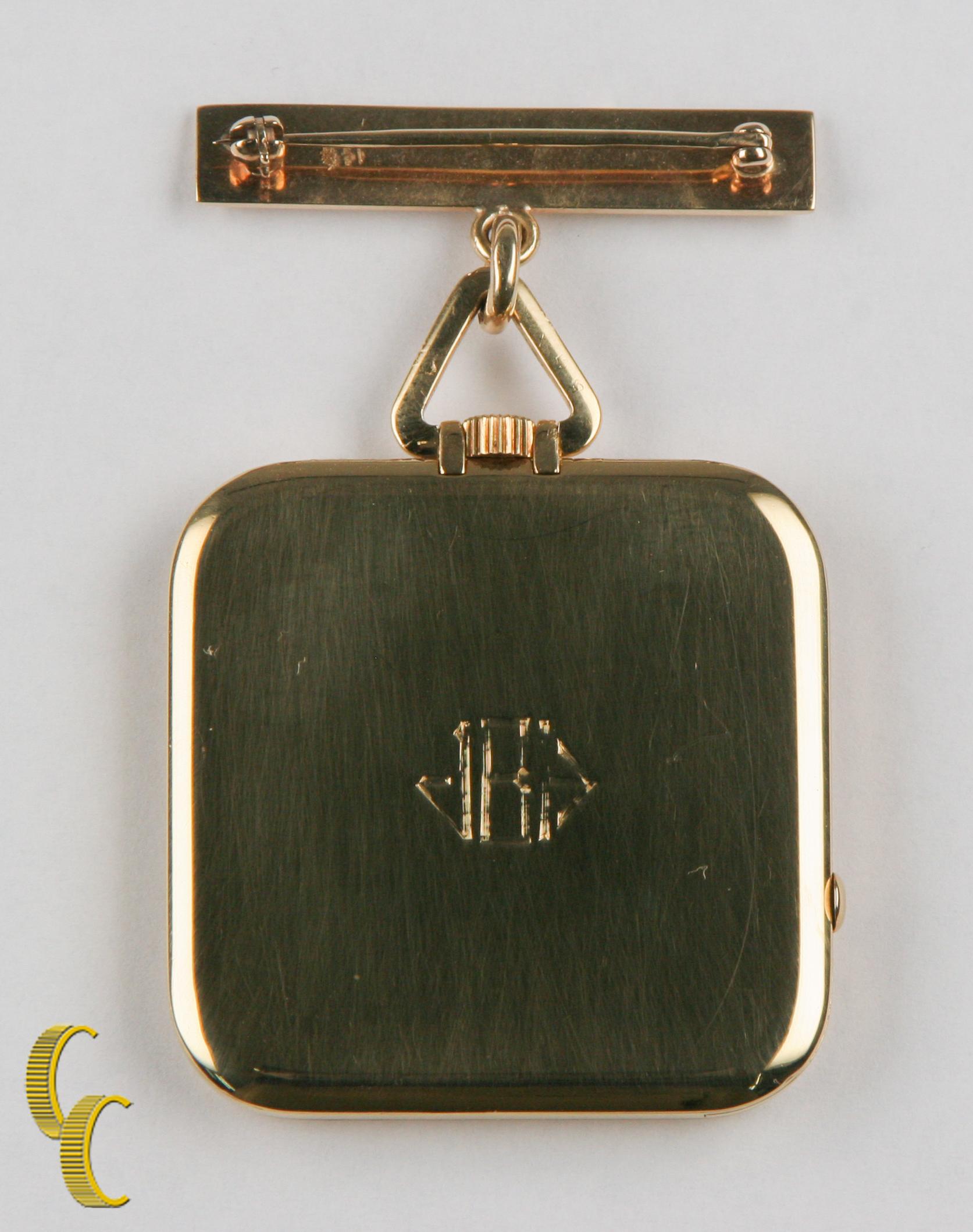 Cartier Yellow Gold Antique Square 29 Jewels Repeater Pocket Watch In Excellent Condition For Sale In Sherman Oaks, CA