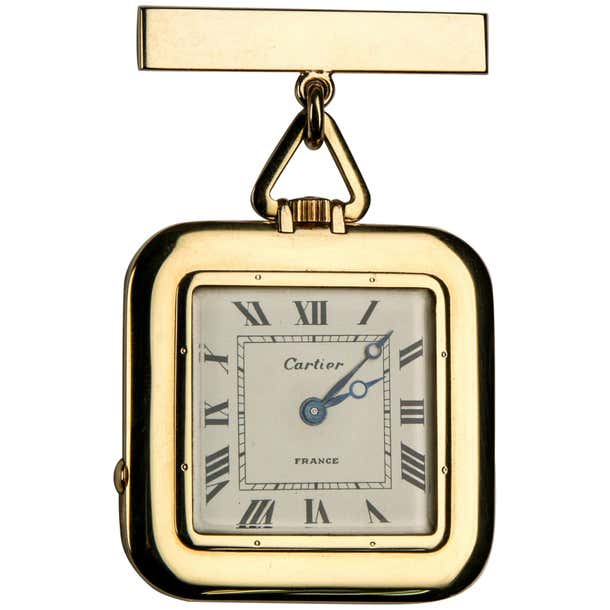 Cartier Yellow Gold Antique Square 29 Jewels Repeater Pocket Watch For ...