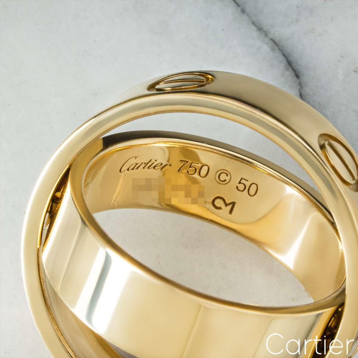 Cartier Yellow Gold Astro Love Ring Size 50 For Sale 2