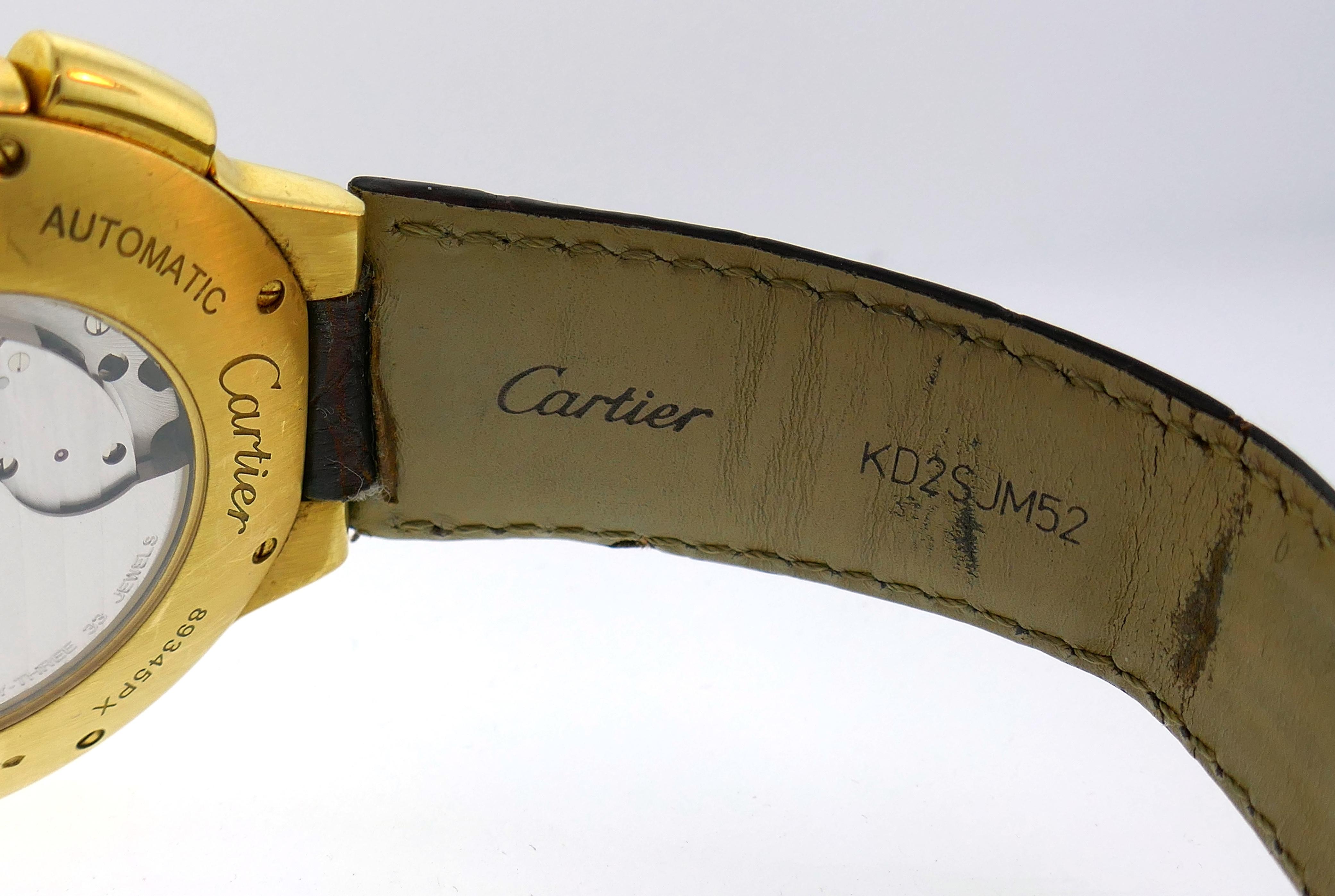 Cartier Yellow Gold Ballon Bleu Automatic Wristwatch 44mm XL Chronograph 1