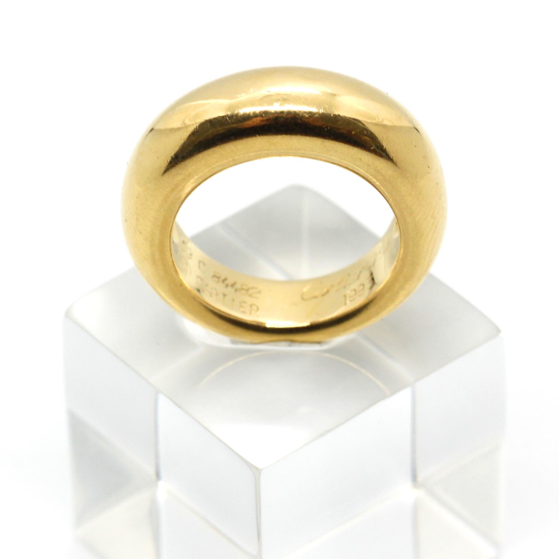 Cartier Yellow Gold Band Ring In Excellent Condition In Idar-Oberstein, DE