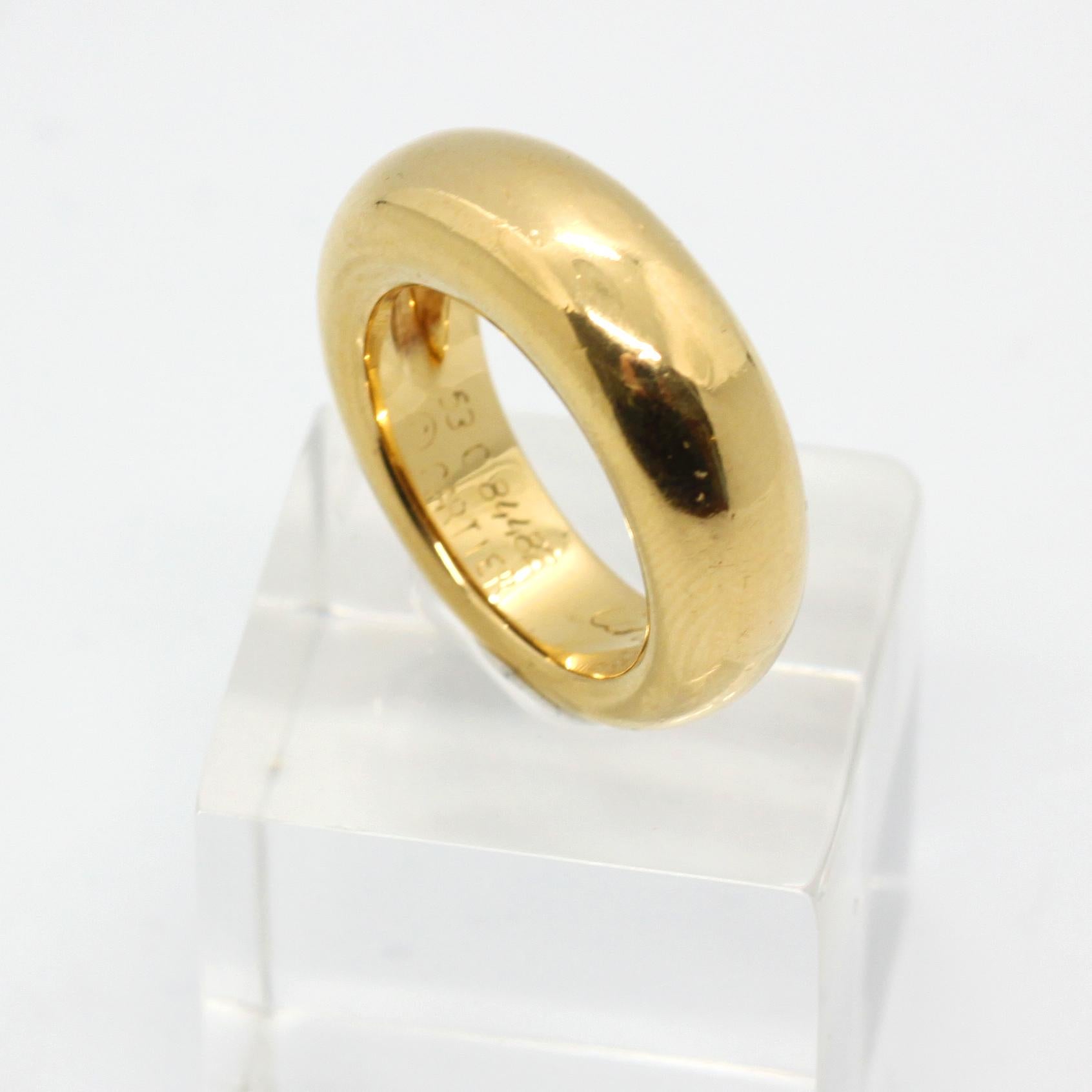 Women's or Men's Cartier Yellow Gold Band Ring