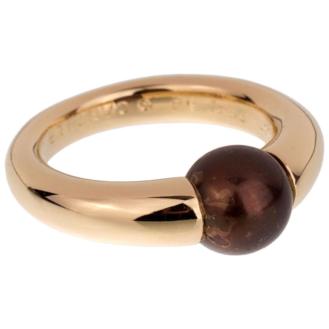 Cartier Yellow Gold Black Pearl Ring