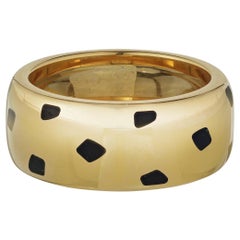 Cartier Yellow Gold Black Spotted Lacquer Panthere Ring