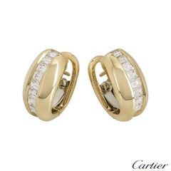 Cartier Yellow Gold Bombe Diamond Earrings 1.44 Carat