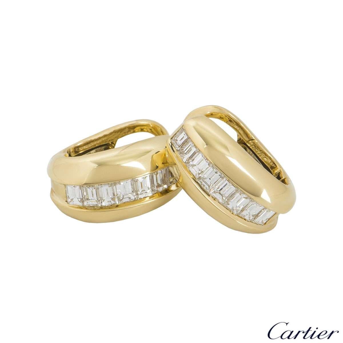 Cartier Yellow Gold Bombe Diamond Earrings 1.44 Carat In Excellent Condition In London, GB