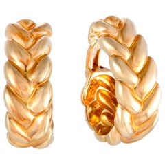 Cartier Yellow Gold Braided Oval Hoop Clip-On Earrings