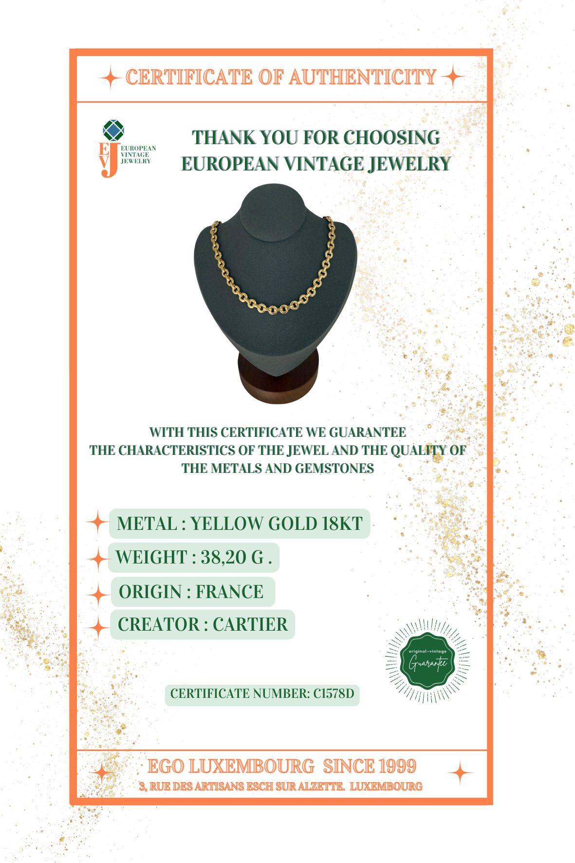 Cartier Yellow Gold Chain Necklace For Sale 5