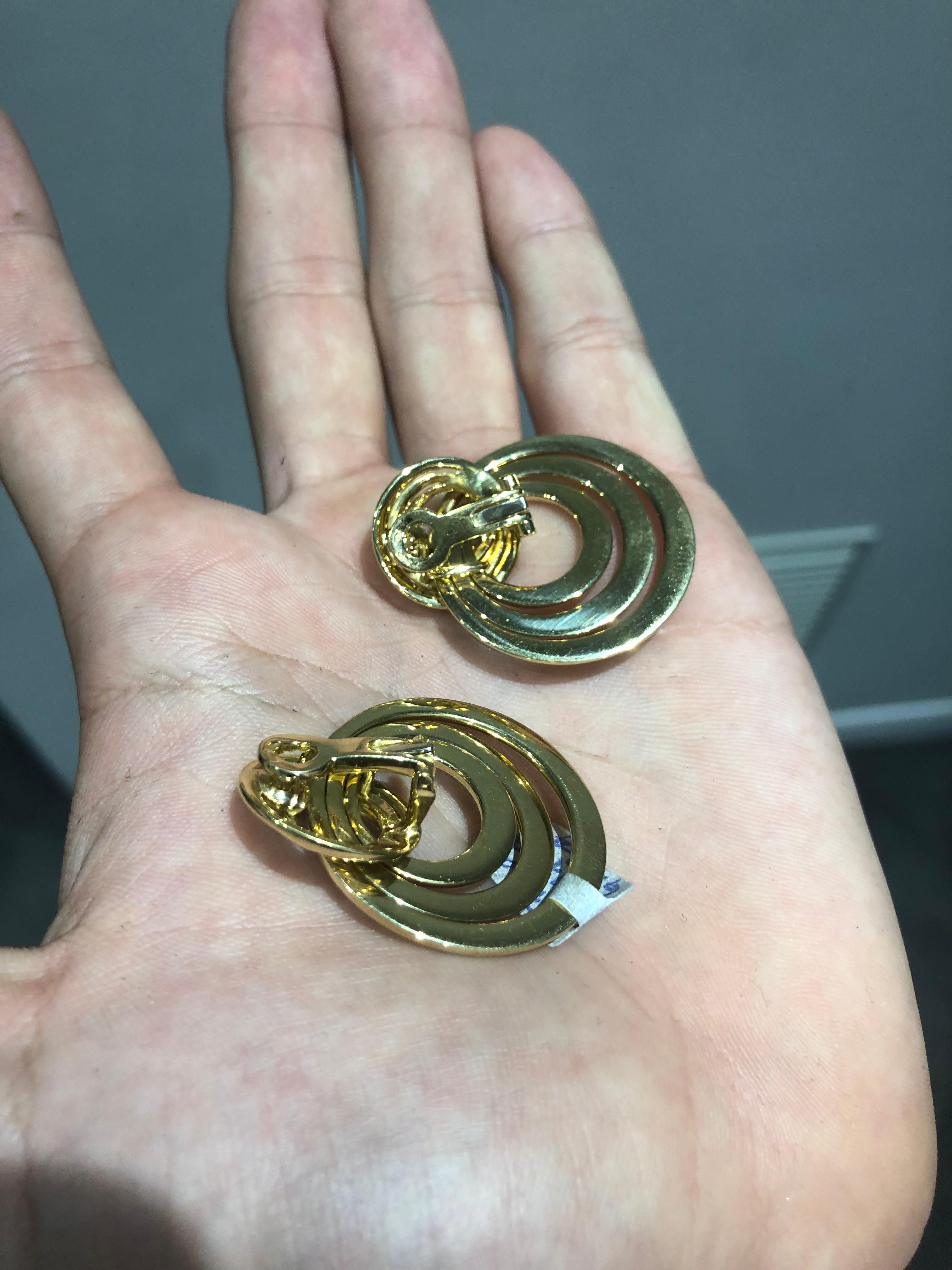 Women's Cartier Yellow Gold Circular Earrings